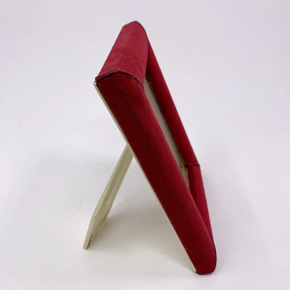 Vintage Breaux Arts Red Suede Look Luxe Standing Picture Frame 5x3 Photos